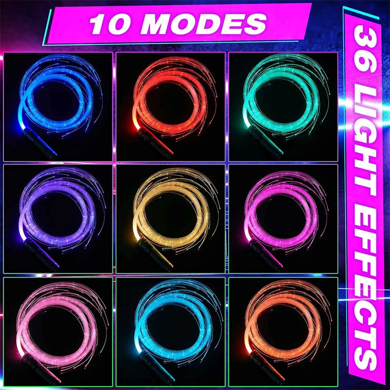 USB-Rechargeable PixelWhip | Lightweight Design with Full-Size Fiber Optics (130pcs 0.75mm, 22-178cm) | 360° Free Rotation
