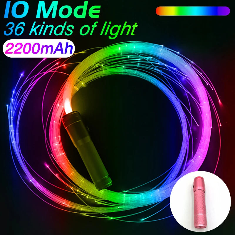 USB-Rechargeable PixelWhip | Lightweight Design with Full-Size Fiber Optics (130pcs 0.75mm, 22-178cm) | 360° Free Rotation