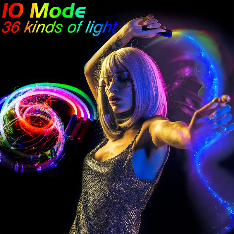 USB-Rechargeable PixelWhip | Lightweight Design with Full-Size Fiber Optics (130pcs 0.75mm, 22-178cm) | 360° Free Rotation