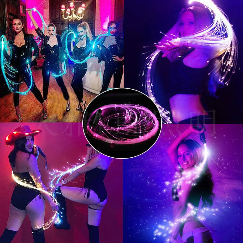 USB-Rechargeable PixelWhip | Lightweight Design with Full-Size Fiber Optics (130pcs 0.75mm, 22-178cm) | 360° Free Rotation