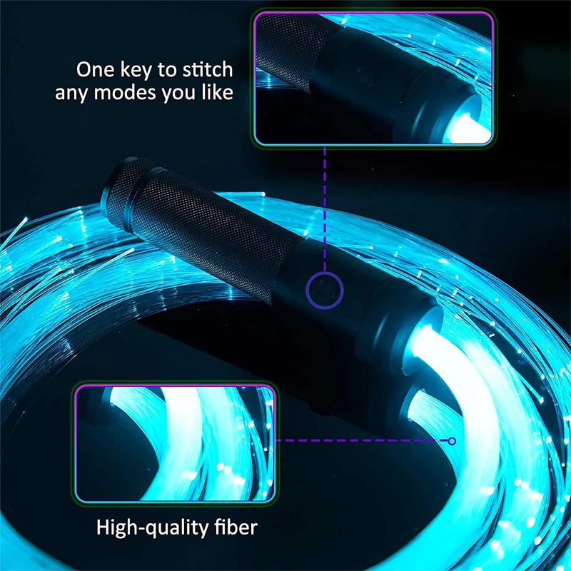 USB-Rechargeable PixelWhip | Lightweight Design with Full-Size Fiber Optics (130pcs 0.75mm, 22-178cm) | 360° Free Rotation